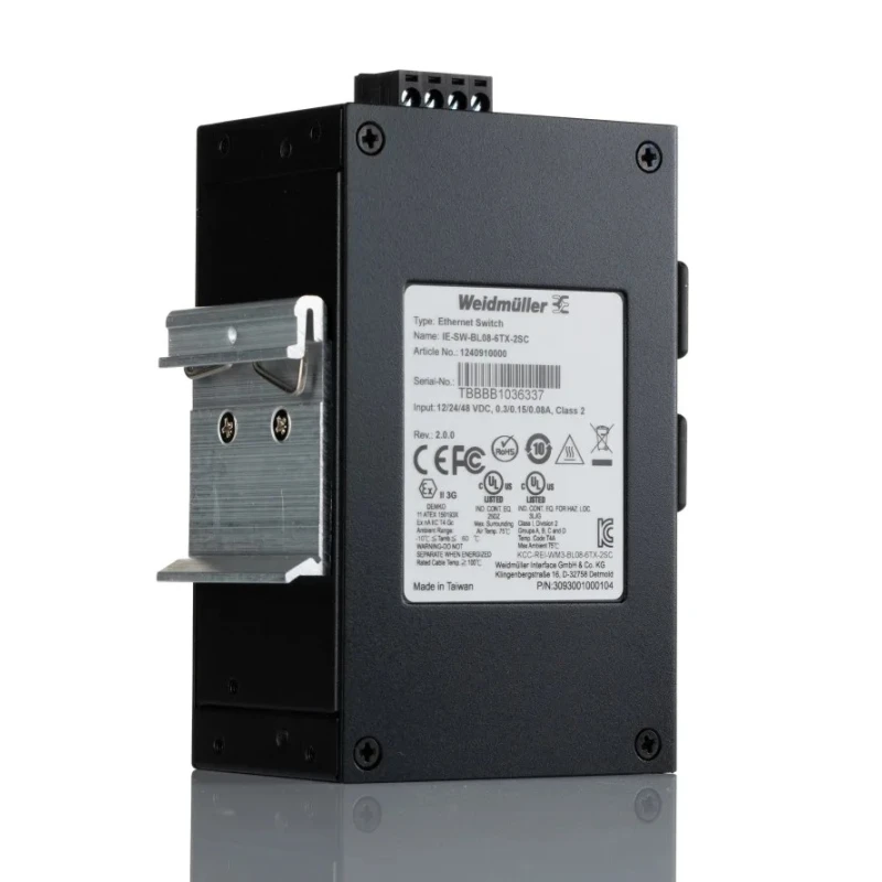 Weidmüller Unmanaged Ethernet Switch 8 Ports, 6 RJ45 Ports, 2 SFP Ports, Compact 115x50x70mm, Taiwan 1240910000