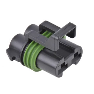 Delphi Metri-Pack 630 2 Way Female Automotive Crimp Connector Black Polyamide Housing 46A Current 10737825
