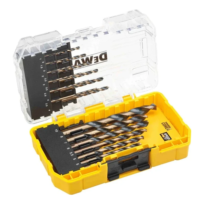 DeWALT 19-Piece Twist Drill Bit Set for Multi-Material, HSS-G, 1 mm Min, 10 mm Max DT70728-QZ