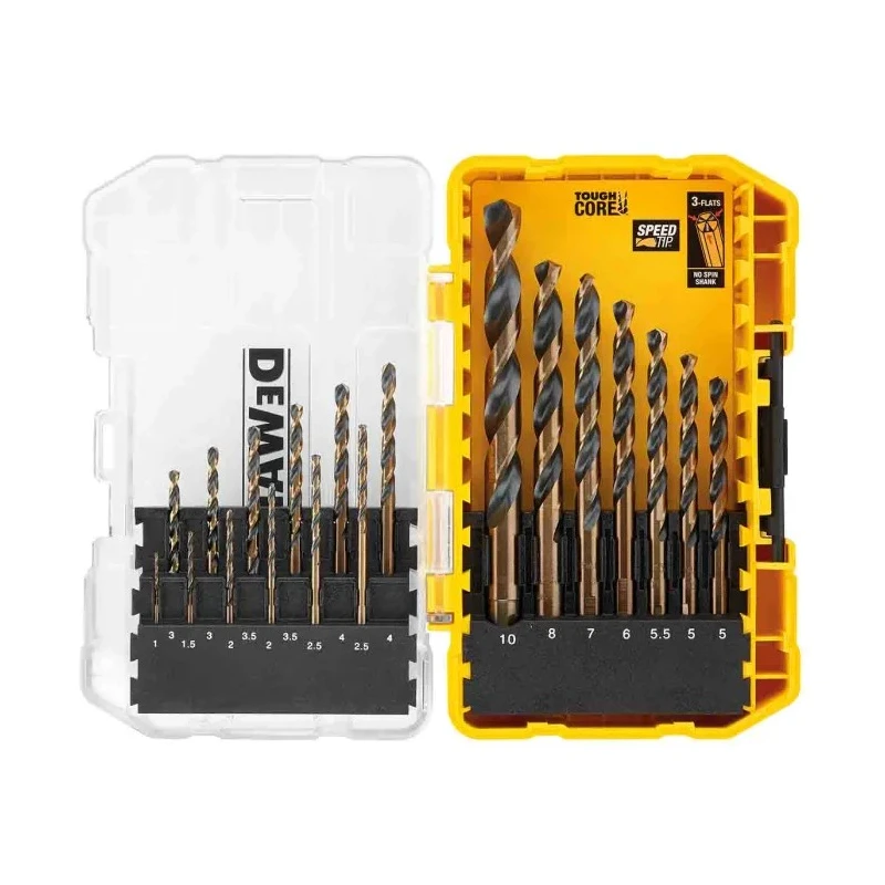 DeWALT 19-Piece Twist Drill Bit Set for Multi-Material, HSS-G, 1 mm Min, 10 mm Max DT70728-QZ
