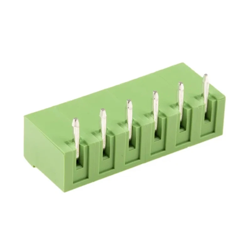 RS PRO Right Angle Through Hole Pluggable Terminal Block 6 Contacts 5 mm Pitch Shrouded CTB9352