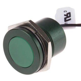 RS PRO Green Panel Mount Indicator 220V AC Lead Wire Termination IP67 Flush Bezel 898-7740