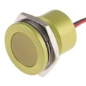 RS PRO Yellow 12V Panel Mount Indicator, 40mA, Lead Wire Termination, Flush Bezel, IP67 898-7762