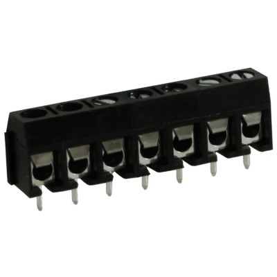 RS PRO PCB Terminal Block 7-Contact 5 mm Pitch 16A 1 Row Polyamide Black CTB5202