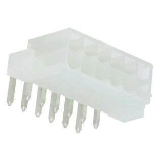 Molex Mini-Fit Jr Series Right Angle Through Hole PCB Header, 12 Contacts, 4.2 mm Pitch, 2 Rows, Shrouded, 6A 39-29-1128
