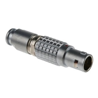 LEMO Circular Connector, 4 Contacts, Cable Mount, 12 mm, Male Plug, IP50, Brass Housing, Gold over Nickel FGG.1B.304.CLAD62Z