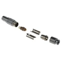 LEMO Circular Connector, 4 Contacts, Cable Mount, 12 mm, Male Plug, IP50, Brass Housing, Gold over Nickel FGG.1B.304.CLAD62Z