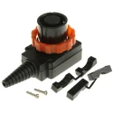 RS PRO Right Angle Cable Power Connector 8 Way Male Black Tin Plated Contacts 15A 240V AC Screw Termination 215-6414
