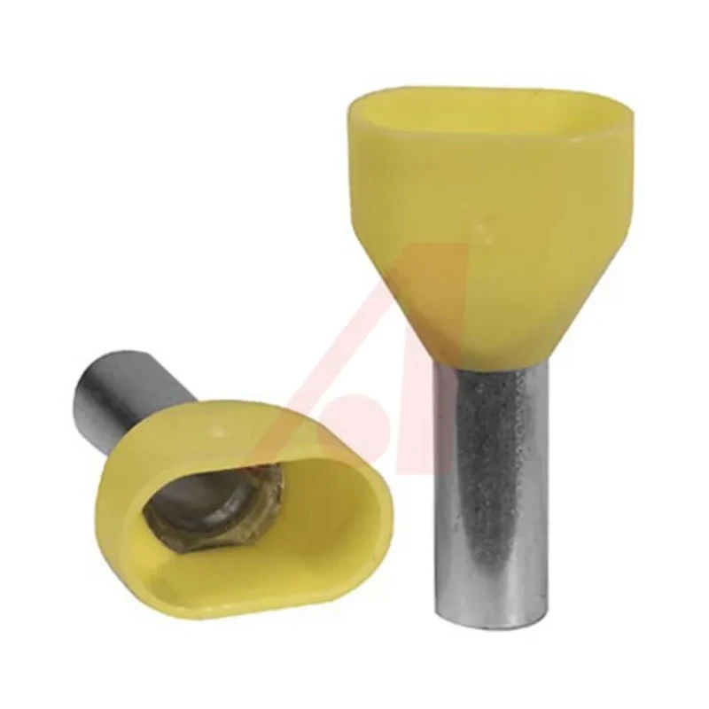 Altech Insulated Crimp Bootlace Ferrule, 12 mm Pin Length, 5 mm Pin Diameter, Yellow, 10 AWG Wire Size 2800.0