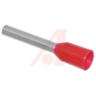 Altech Insulated Crimp Bootlace Ferrule, 10 mm Pin Length, 3.5 mm Pin Diameter, Red, 18 AWG Wire Size 2872.0