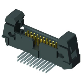 Samtec EHF Series Right Angle Through Hole Shrouded PCB Header, 50 Contacts, 1.27 mm Pitch, 2 Row EHF-125-01-L-D-RA