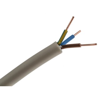 RS PRO 50 m 3 Core Grey Polyvinyl Chloride Power Cable 500V, Solid Copper Conductor, Flame Retardant 902-8322