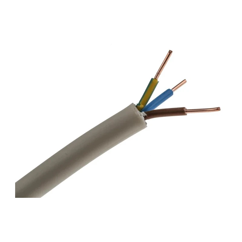 RS PRO 50 m 3 Core Grey Polyvinyl Chloride Power Cable 500V, Solid Copper Conductor, Flame Retardant 902-8322
