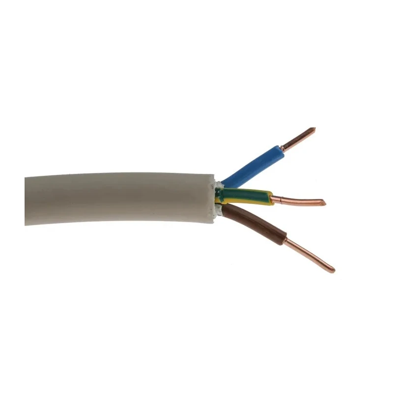 RS PRO 50 m 3 Core Grey Polyvinyl Chloride Power Cable 500V, Solid Copper Conductor, Flame Retardant 902-8322
