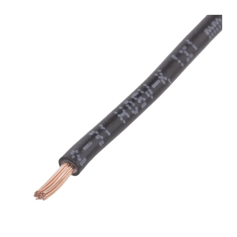 RS PRO H05V-K Series Black 1 mm² Hook Up Wire, 17 AWG, 29 x 0.2 mm Strands, 100 m Length, Polyvinyl Chloride 902-8375