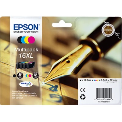 Epson Ink Cartridge 16XL Black, Cyan, Magenta, Yellow C13T16364010