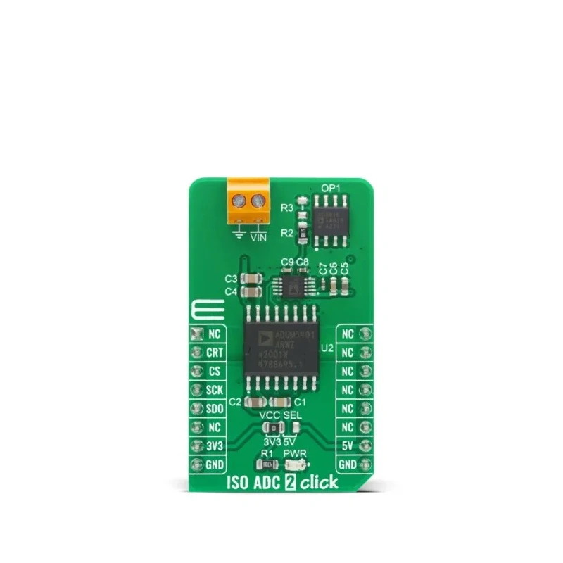 MikroElektronika Analogue Development Kit ISO ADC 2 Click 12 Bit ADC Add On Board for AD7091R MIKROE-4166