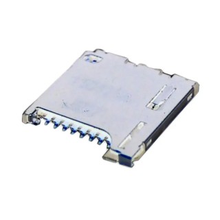 JST MicroSD Memory Card Connector 8 Contacts Push-Push Snap-In Surface Mount Stainless Steel SDHL-8BNS-K-363-A0-ETB(HF)