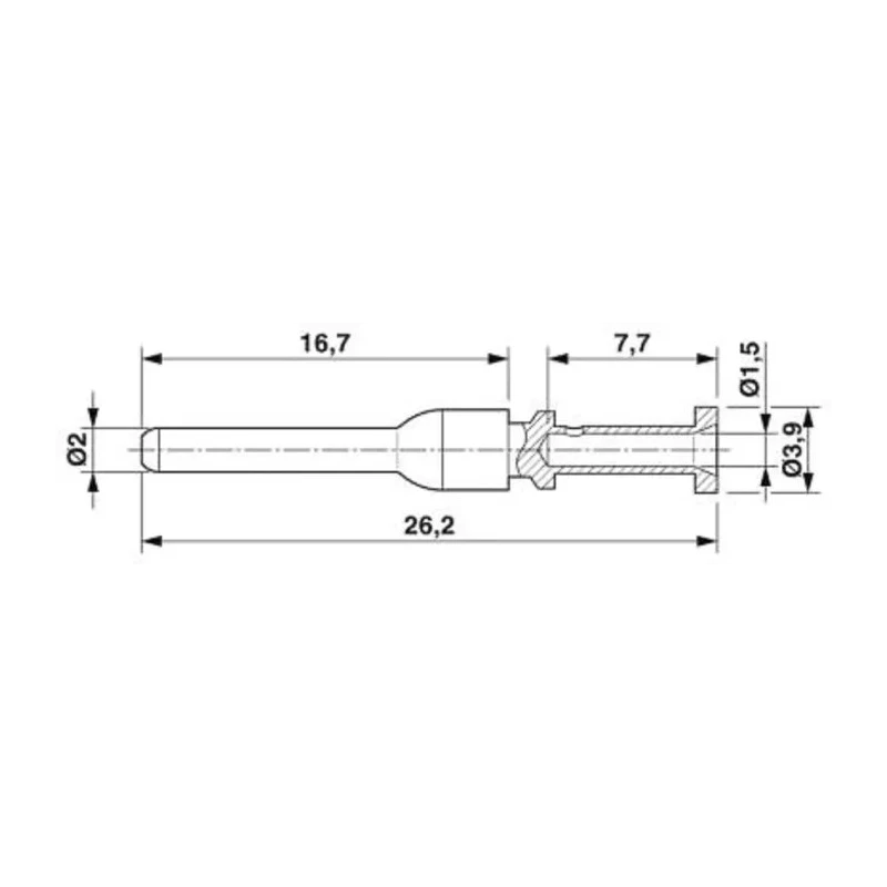 Phoenix Contact Male Crimp Circular Connector Contact, Contact Size 2 mm, Nickel Plated Copper Zinc Alloy 1621579
