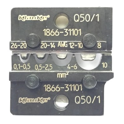 Klauke Crimp Die Set, 4 Ports, Uninsulated, Black, Compatible with Copper Solderless Terminals DIN 46234, Pin Q50/1