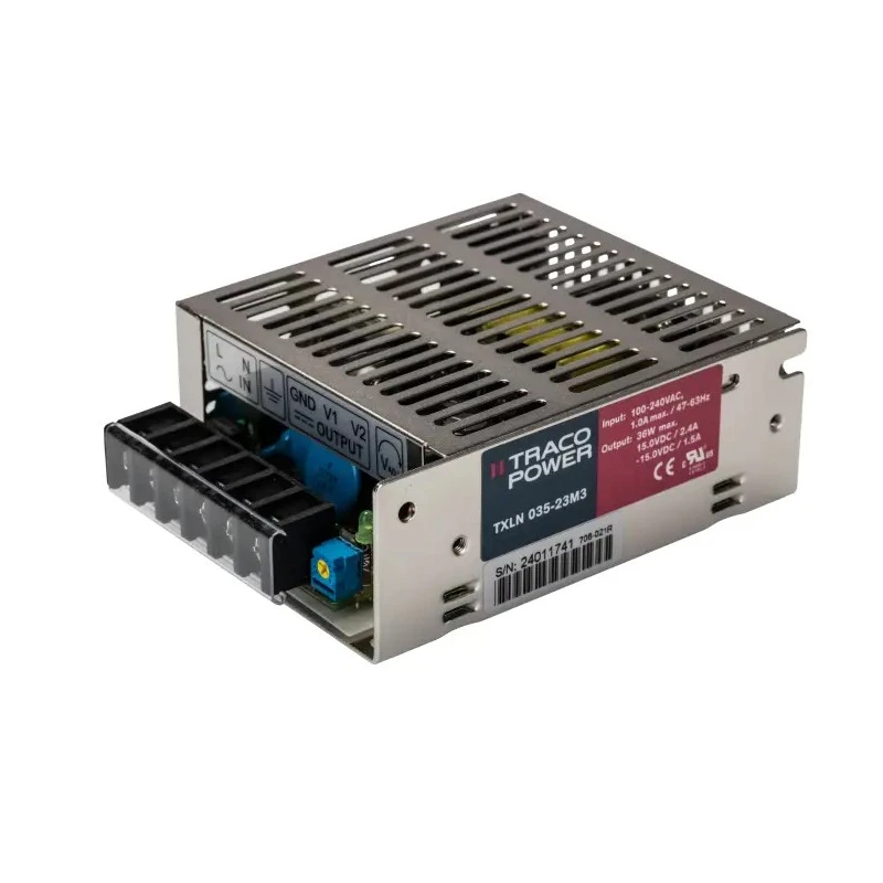 TRACOPOWER Switching Power Supply Dual Output 15V DC 2.4A 35W 88-264V AC Chassis Mount TXLN 035-23M3
