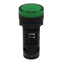 RS PRO Panel Mount Green LED Pilot Light 12 V AC/DC Polycarbonate IP65 Round 22mm Cutout LEDtec 909-2493