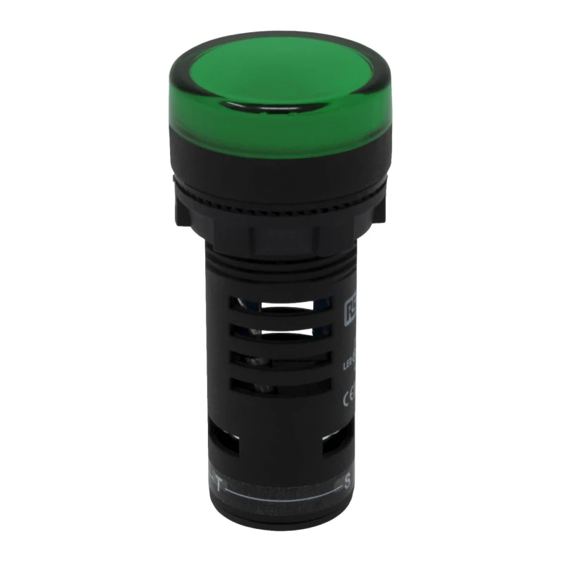 RS PRO Panel Mount Green LED Pilot Light 12 V AC/DC Polycarbonate IP65 Round 22mm Cutout LEDtec 909-2493