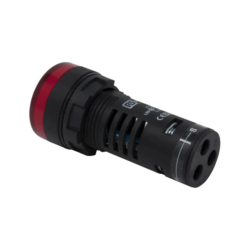 RS PRO Panel Mount Red LED Pilot Light LEDtec 22 mm Cutout 24 V AC/DC IP65 Round 909-2512