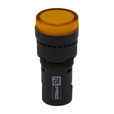 RS PRO Panel Mount Yellow LED Pilot Light LEDtec16 16 mm Cutout 120 V AC/DC IP40 Round