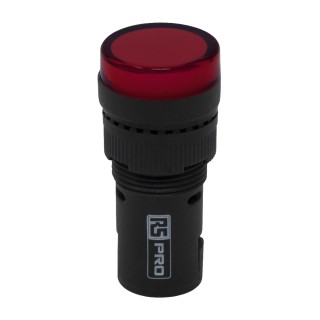 RS PRO Panel Mount Red LED Pilot Light 16 mm Cutout, 120 V AC/DC, IP40, Round LEDtec16