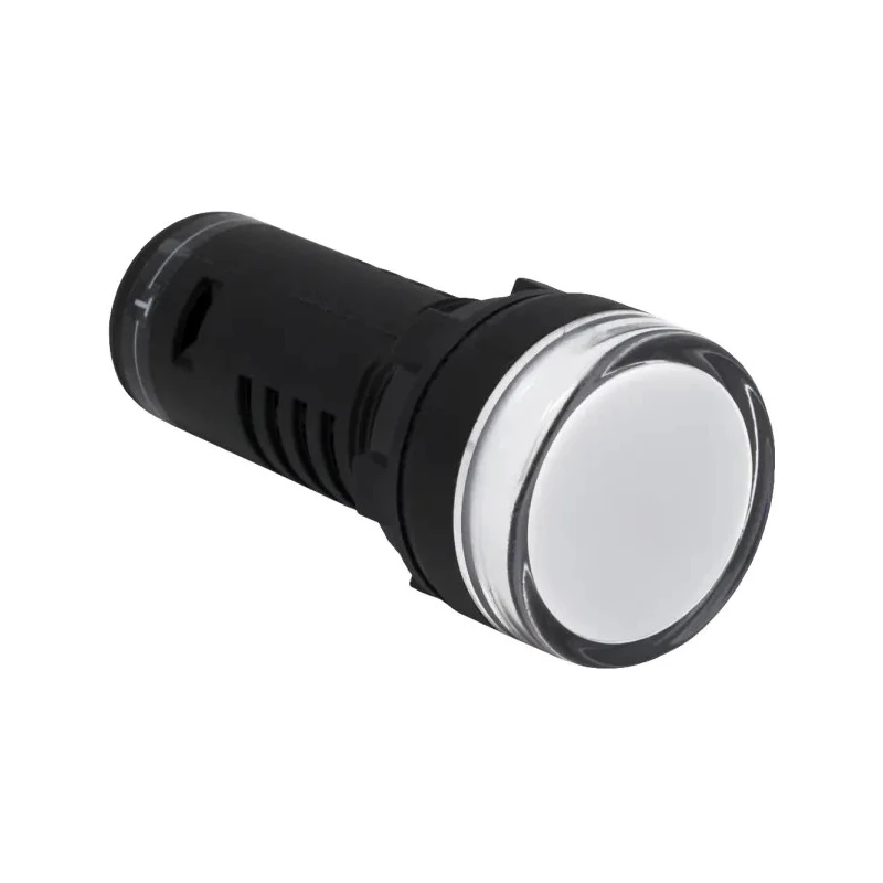 RS PRO Panel Mount White LED Pilot Light LEDtec 22 mm Cutout 120 V ac 120 V dc IP65 Round 909-2531