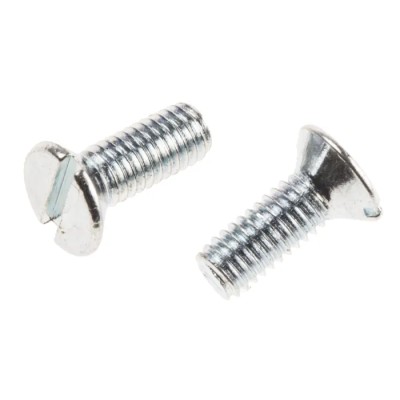 RS PRO Slot Countersunk Steel Machine Screw 8 mm M3 908-7368