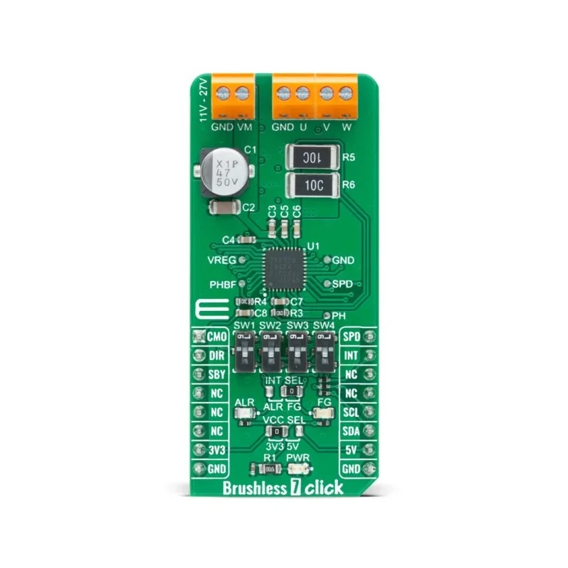 MikroElektronika Brushless 7 Click Motor Control Board with TC78B009FTG BLDC Motor Driver IC TC78B009FTG