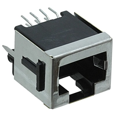 TE Connectivity 100616 Series RJ45 Connector Female Through Hole Cat3 Shielded Vertical 1 Port 8 Way RJ45