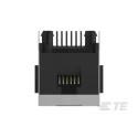 TE Connectivity 100616 Series RJ45 Connector Female Through Hole Cat3 Shielded Vertical 1 Port 8 Way RJ45