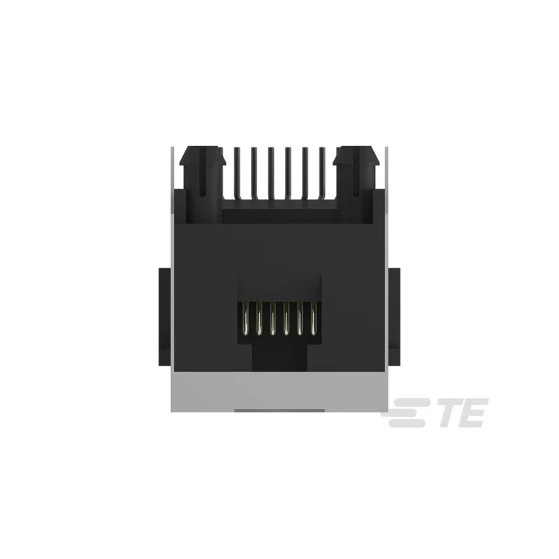 TE Connectivity 100616 Series RJ45 Connector Female Through Hole Cat3 Shielded Vertical 1 Port 8 Way RJ45