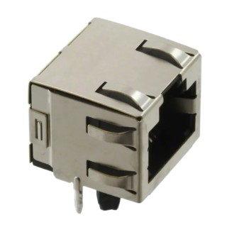 TE Connectivity 1-406541 Series RJ45 Connector Female, Through Hole Mount, Cat5 Unshielded Right Angle 1 Port 8 Way 
