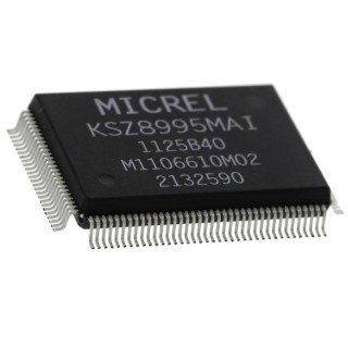 Microchip 128-Pin PQFP Ethernet Switch IC 1.8 V to 3.3 V, 100 Mbps MII, SPI, SNI, MDIO KSZ8995MAI