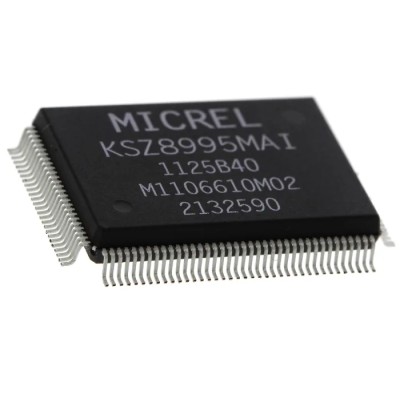 Microchip 128-Pin PQFP Ethernet Switch IC 1.8 V to 3.3 V, 100 Mbps MII, SPI, SNI, MDIO KSZ8995MAI
