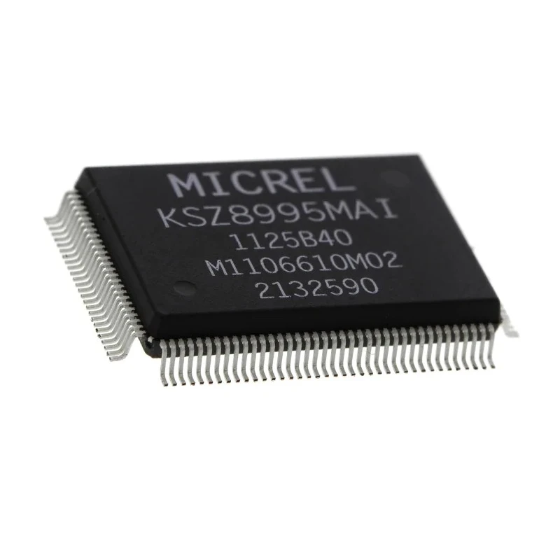 Microchip 128-Pin PQFP Ethernet Switch IC 1.8 V to 3.3 V, 100 Mbps MII, SPI, SNI, MDIO KSZ8995MAI
