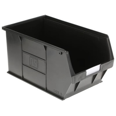 RS PRO Polypropylene Storage Bin, 350 mm x 205 mm x 182 mm, Black 909-6912