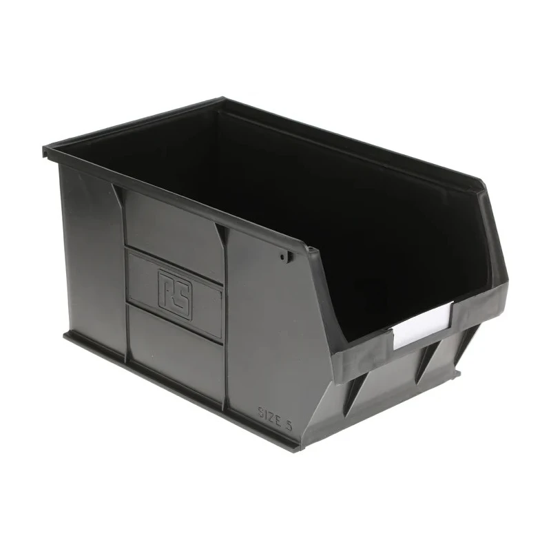 RS PRO Polypropylene Storage Bin, 350 mm x 205 mm x 182 mm, Black 909-6912