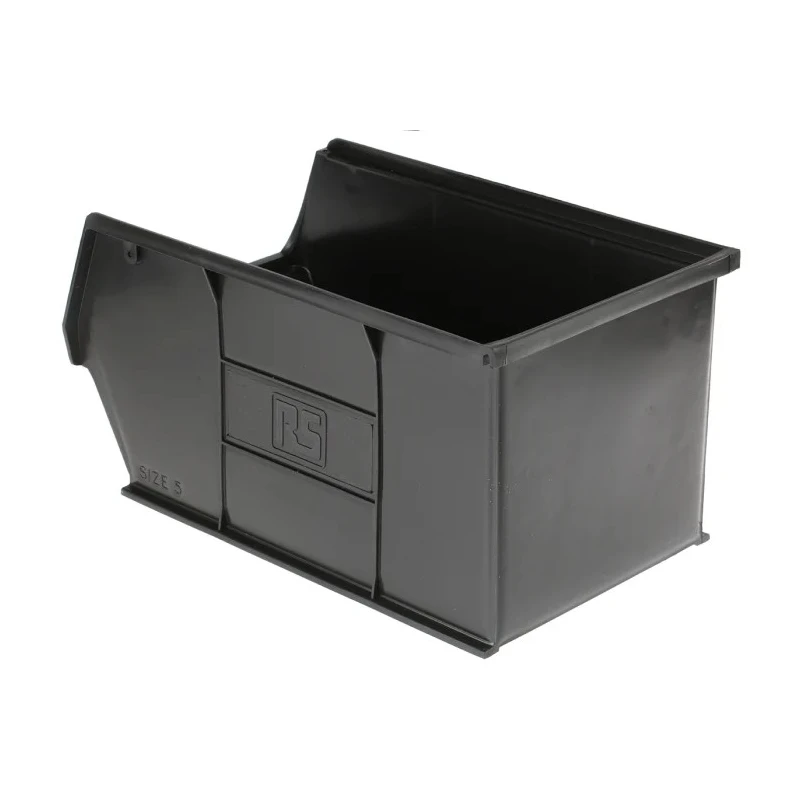 RS PRO Polypropylene Storage Bin, 350 mm x 205 mm x 182 mm, Black 909-6912