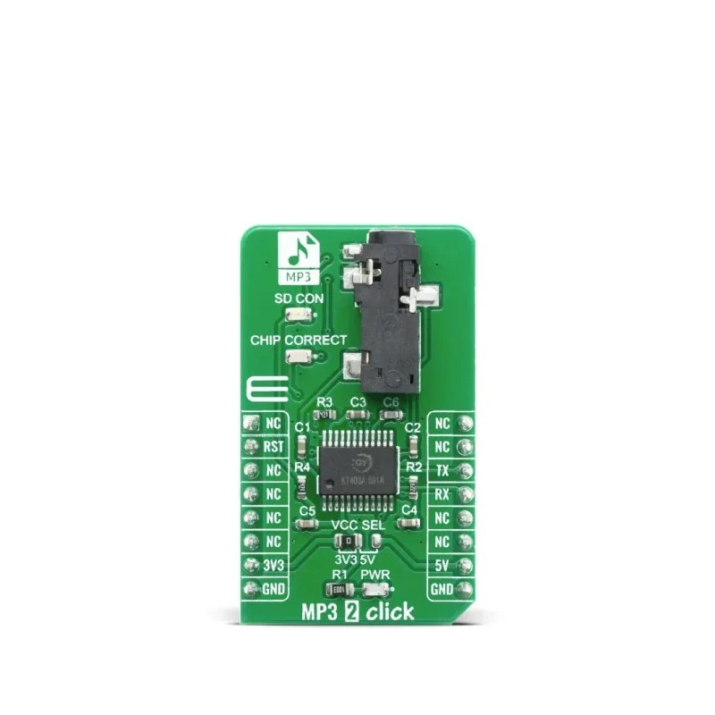 MikroElektronika MP3 2 Click Audio Decoder Adapter Board with Micro SD Slot USB Interface MIKROE-4159