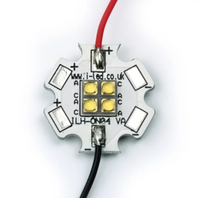 Intelligent LED Solutions OSLON Square 4+ PowerStar LED Array 4-LEDs Deep Blue 20mm Diameter IHH-OG04-DEBL-SC221-WIR200.