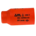 ITL Insulated Tools Ltd 1/2 in Drive 10 mm 12 Point Square VDE 1000V Approved Socket, Chrome Vanadium Steel, 50mm 911-1409