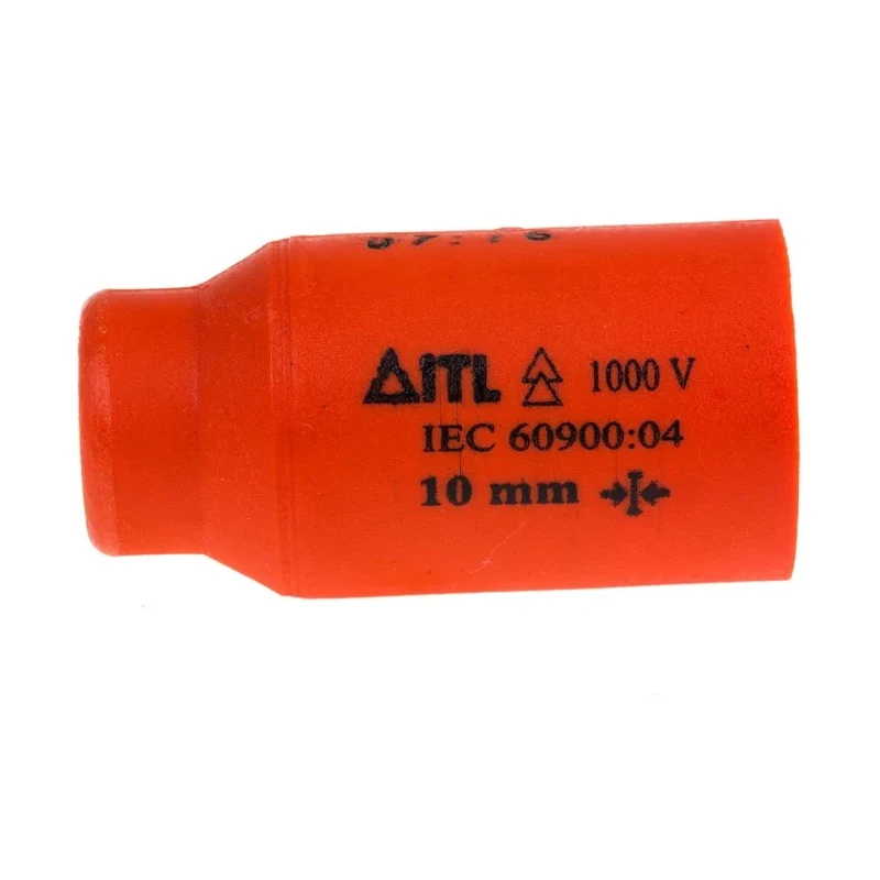 ITL Insulated Tools Ltd 1/2 in Drive 10 mm 12 Point Square VDE 1000V Approved Socket, Chrome Vanadium Steel, 50mm 911-1409