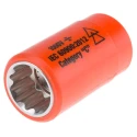 ITL Insulated Tools Ltd 1/2 in Drive 17 mm 12 Point Square Socket VDE 1000V Approved 27mm Overall Length 911-1430