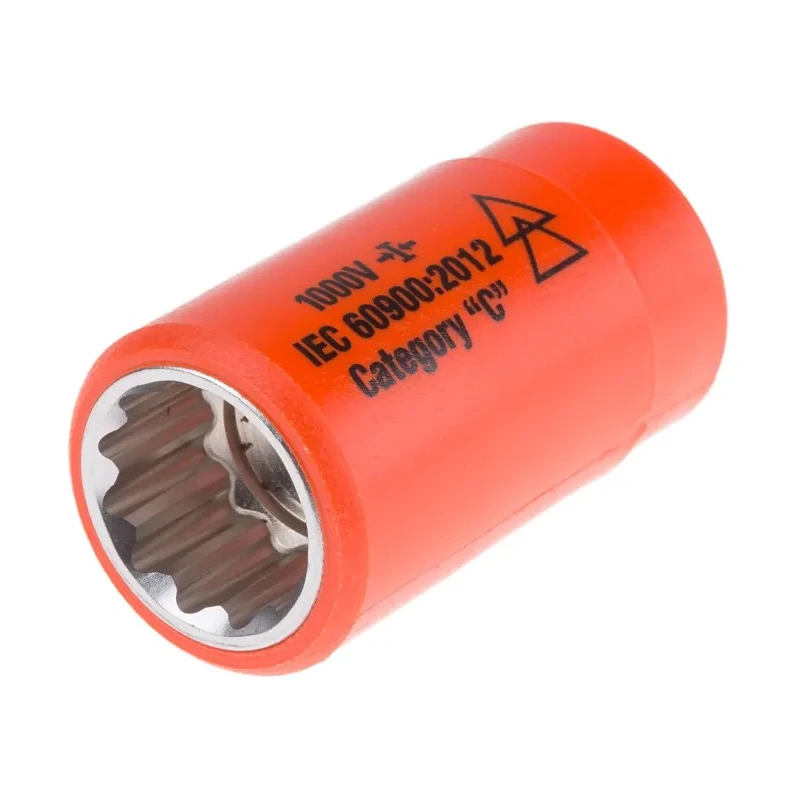 ITL Insulated Tools Ltd 1/2 in Drive 17 mm 12 Point Square Socket VDE 1000V Approved 27mm Overall Length 911-1430