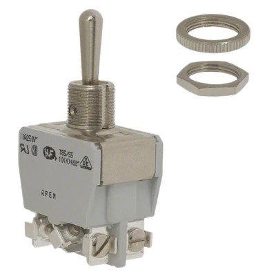APEM Toggle Switch Panel Mount On-On DPDT Screw Terminal 24 V dc 400 V ac 645H